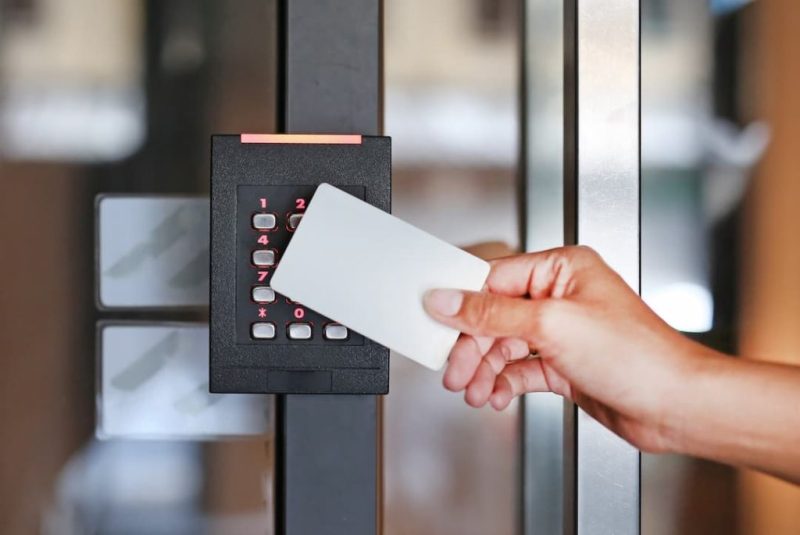 Entering A Locked Door Using A Key Card